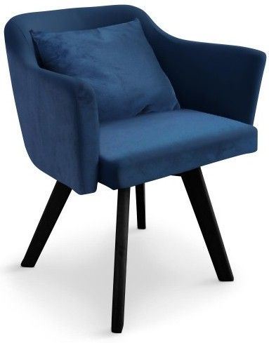 Fauteuil scandinave velours bleu Nanté - Photo n°1