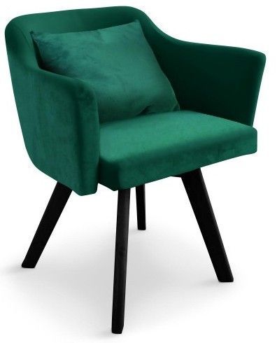 Fauteuil scandinave velours vert Nanté - Photo n°1