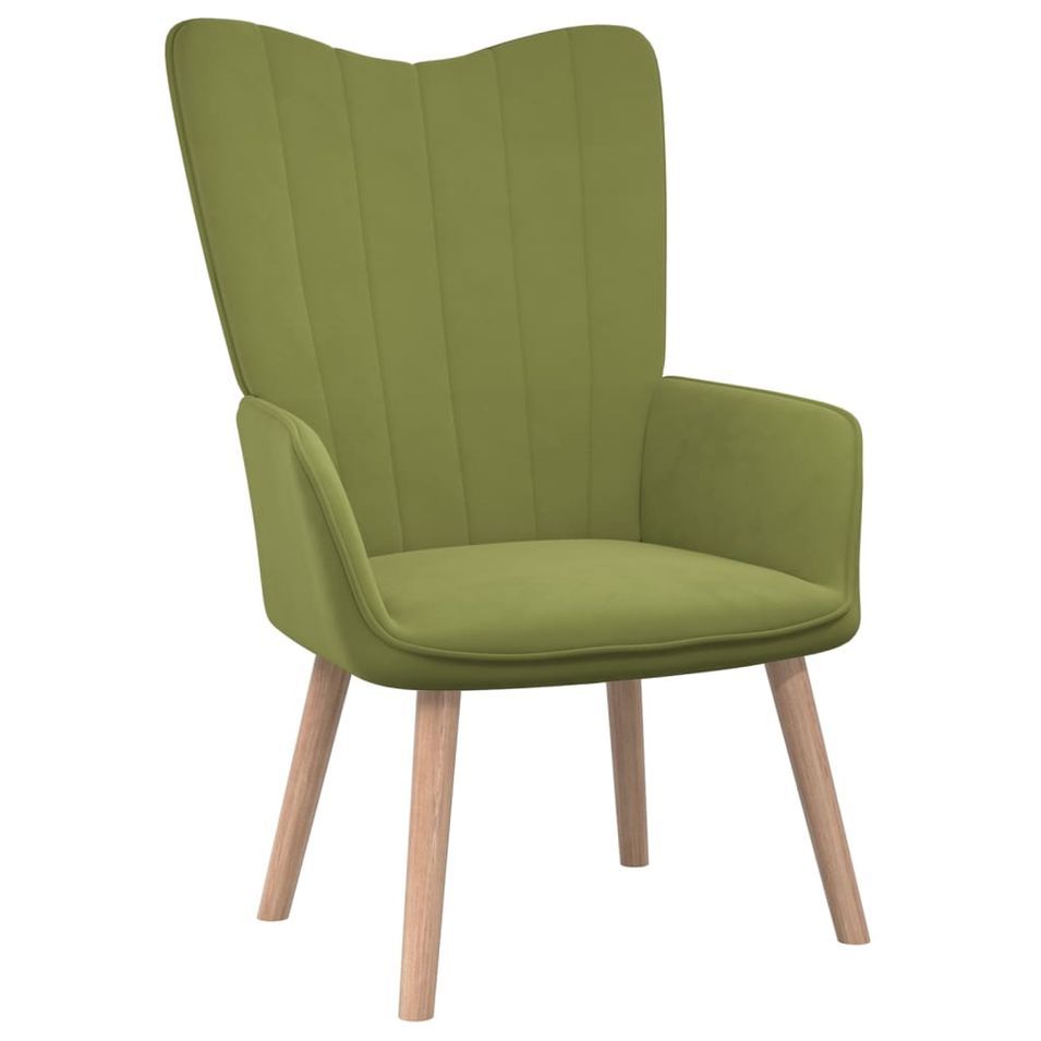 Fauteuil scandinave Vert clair Velours - Photo n°1