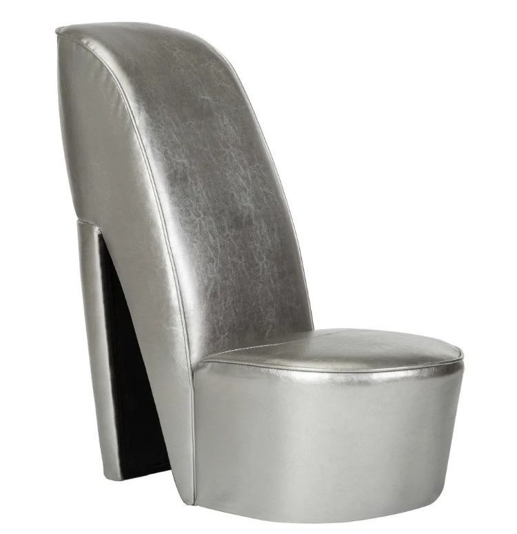 Fauteuil simili cuir argenté Fashionly - Photo n°1