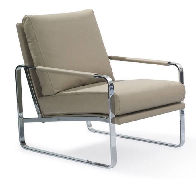 Fauteuil similicuir et pieds acier inoxydable Christo - Photo n°1