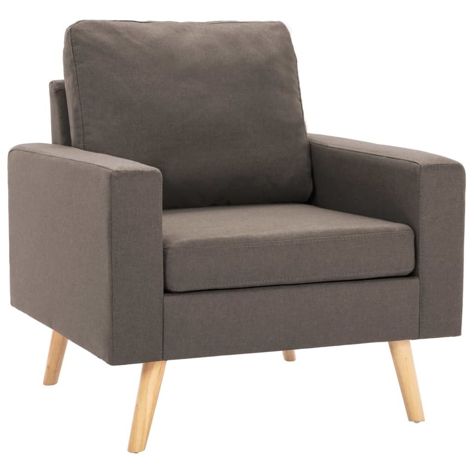 Fauteuil Taupe Tissu Louva - Photo n°1