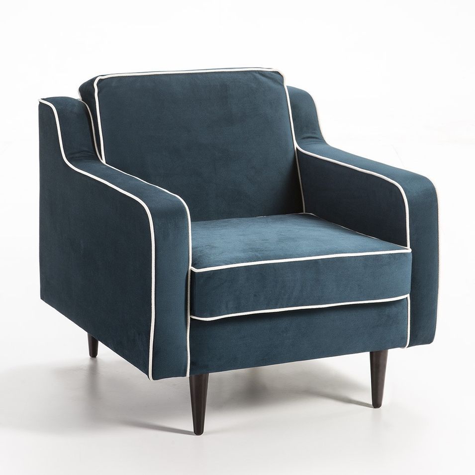 Fauteuil tissu bleu avec contour blanc Vicon - Photo n°1