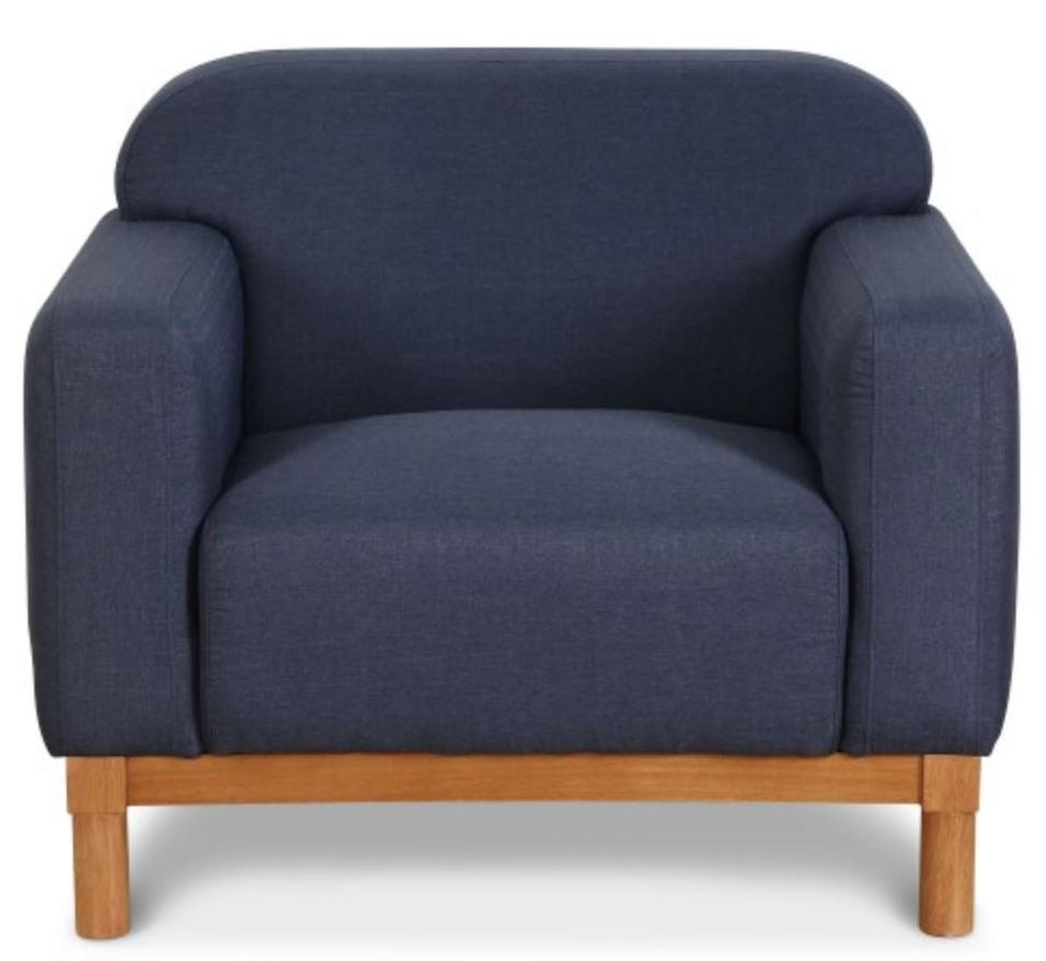 Fauteuil tissu bleu Edena - Photo n°1