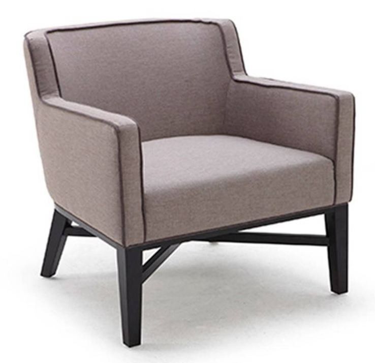 Fauteuil tissu et pieds bois massif wengé Combaya - Photo n°1