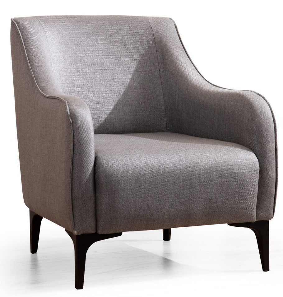 Fauteuil tissu gris clair Bellano 94 cm - Photo n°1