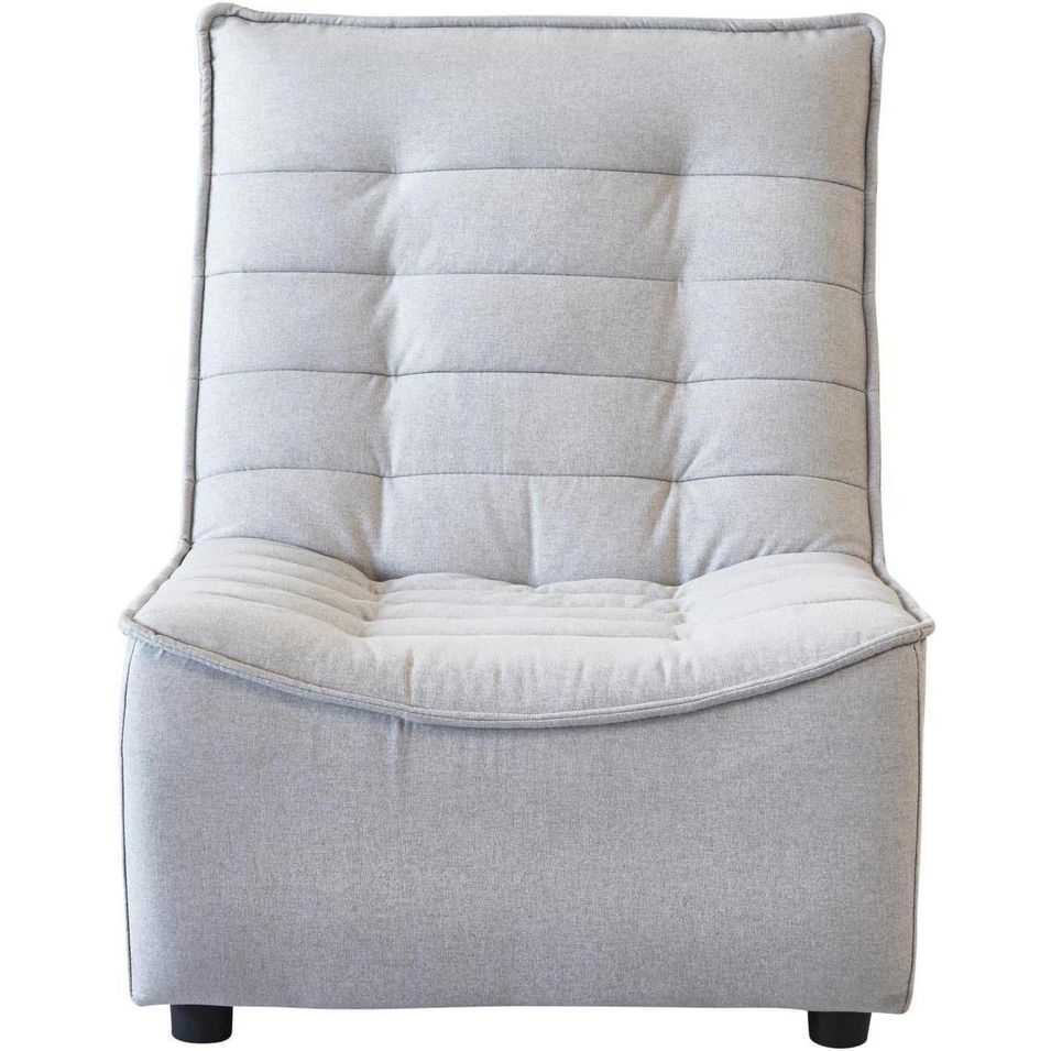 Fauteuil tissu gris clair Florisma - Photo n°1