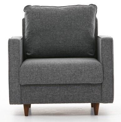 Fauteuil tissu gris clair Melano 85 cm - Photo n°1