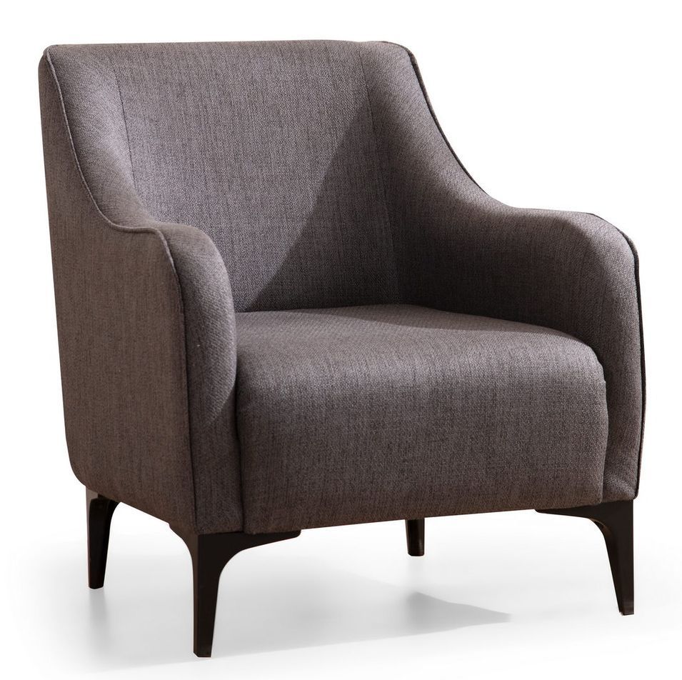 Fauteuil tissu gris foncé Bellano 94 cm - Photo n°1