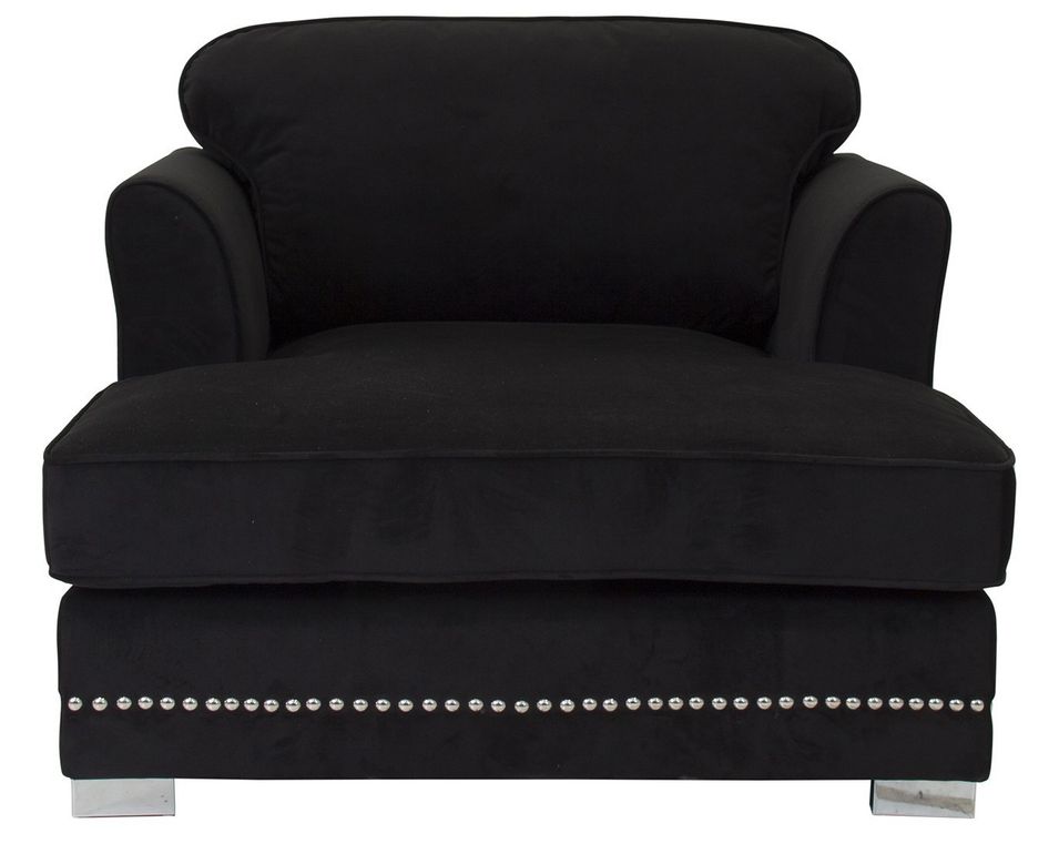 Fauteuil tissu noir et pin massif Sajid - Photo n°1
