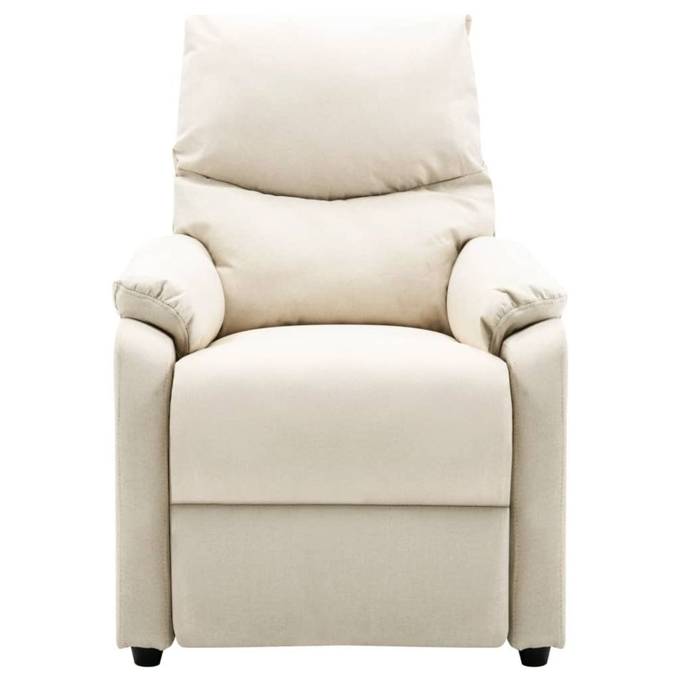 Fauteuil TV inclinable électrique Crème Tissu 2 - Photo n°1