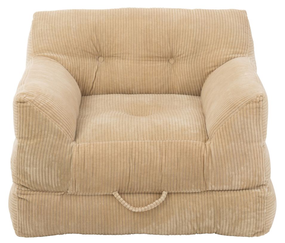 Fauteuil velours coton beige Klark - Photo n°1