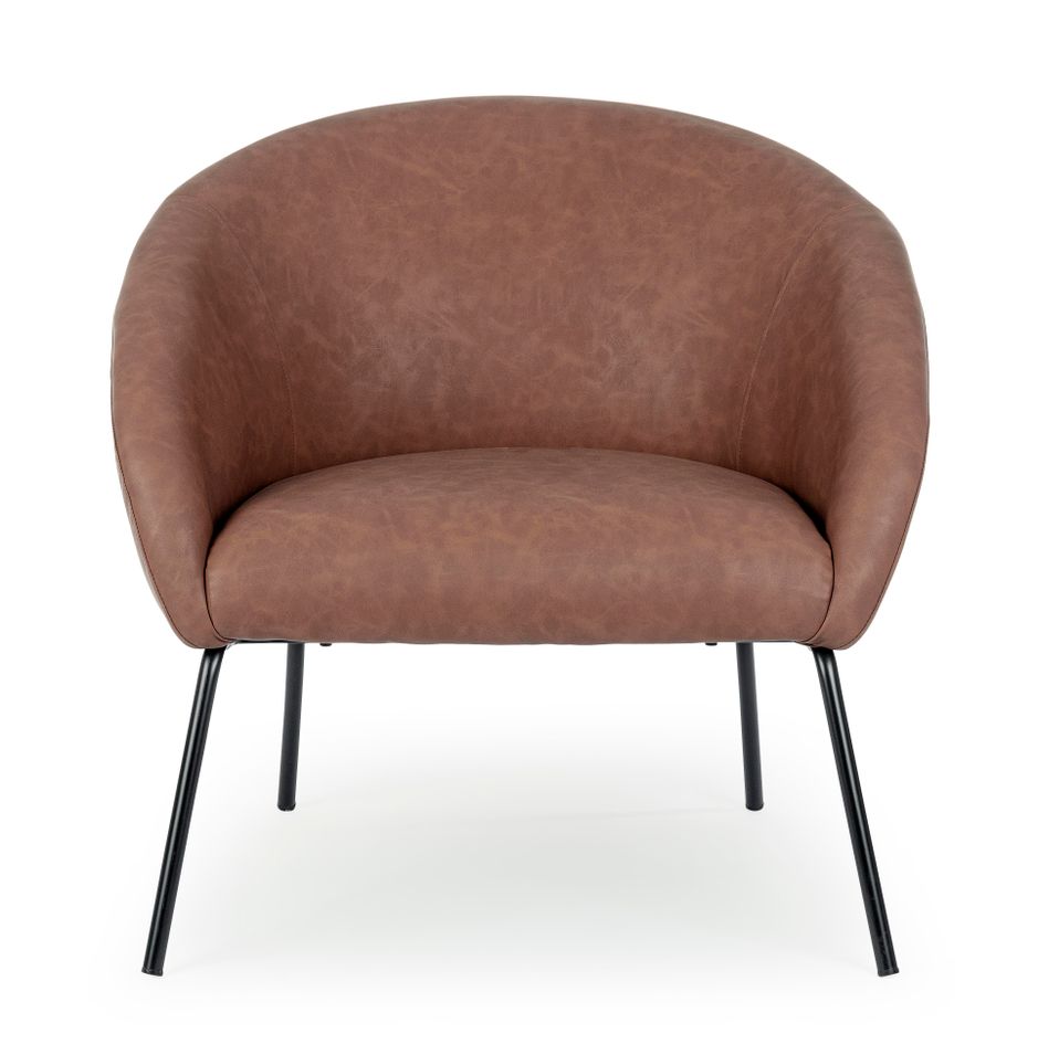 Fauteuil velours et pieds en acier noir Mirador 80 cm - Photo n°1