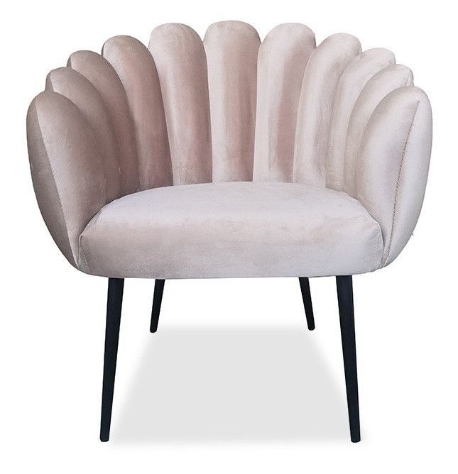 Fauteuil velours taupe et pieds métal noir Tilounge - Photo n°1