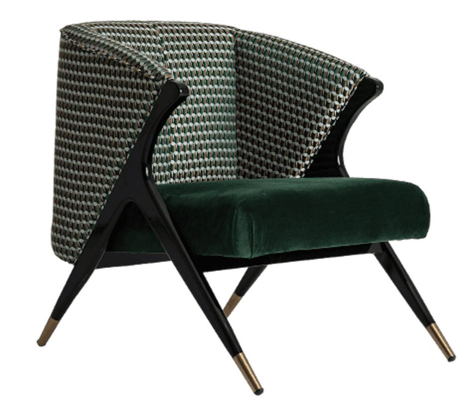 Fauteuil vert et noir art déco Korne - Photo n°1