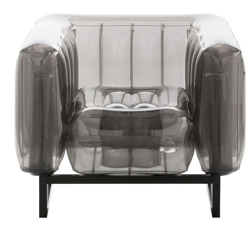 Fauteuil Yomi Eko transparent noir cadre en aluminium noir - Photo n°1