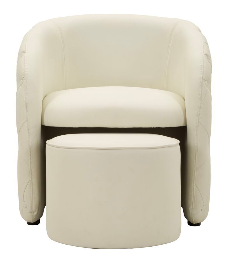 Fauteuil Zagabria avec pouf capitonné design élégant - Photo n°1