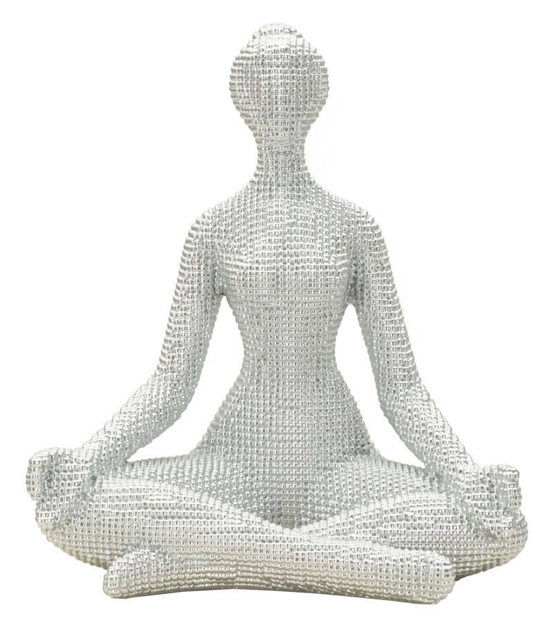 Femme yoga argent 20,5 x 15,5 x 23 cm - Photo n°1