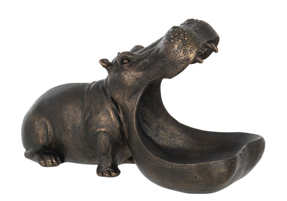 Figurine hippopotame bronze Jango L 26.5 cm - Photo n°1