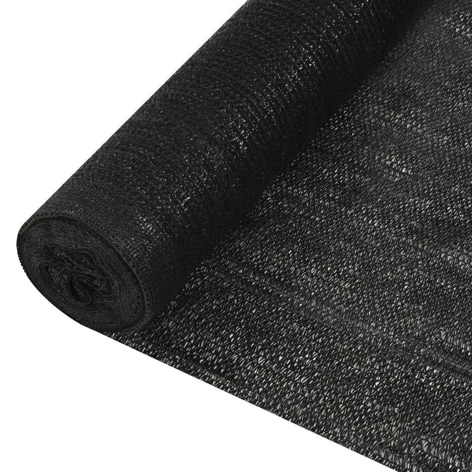 Filet brise-vue Noir 1,8x25 m PEHD 150 g/m² - Photo n°1