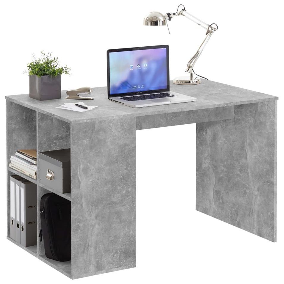 FMD Bureau avec étagères latérales 117x73x75 cm Couleur béton 2 - Photo n°1