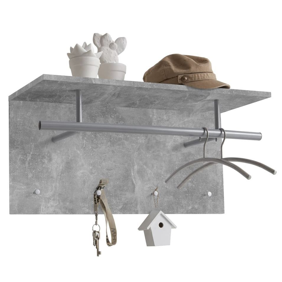 FMD Porte-manteau mural 72x29,3x34,5 cm Gris béton - Photo n°1