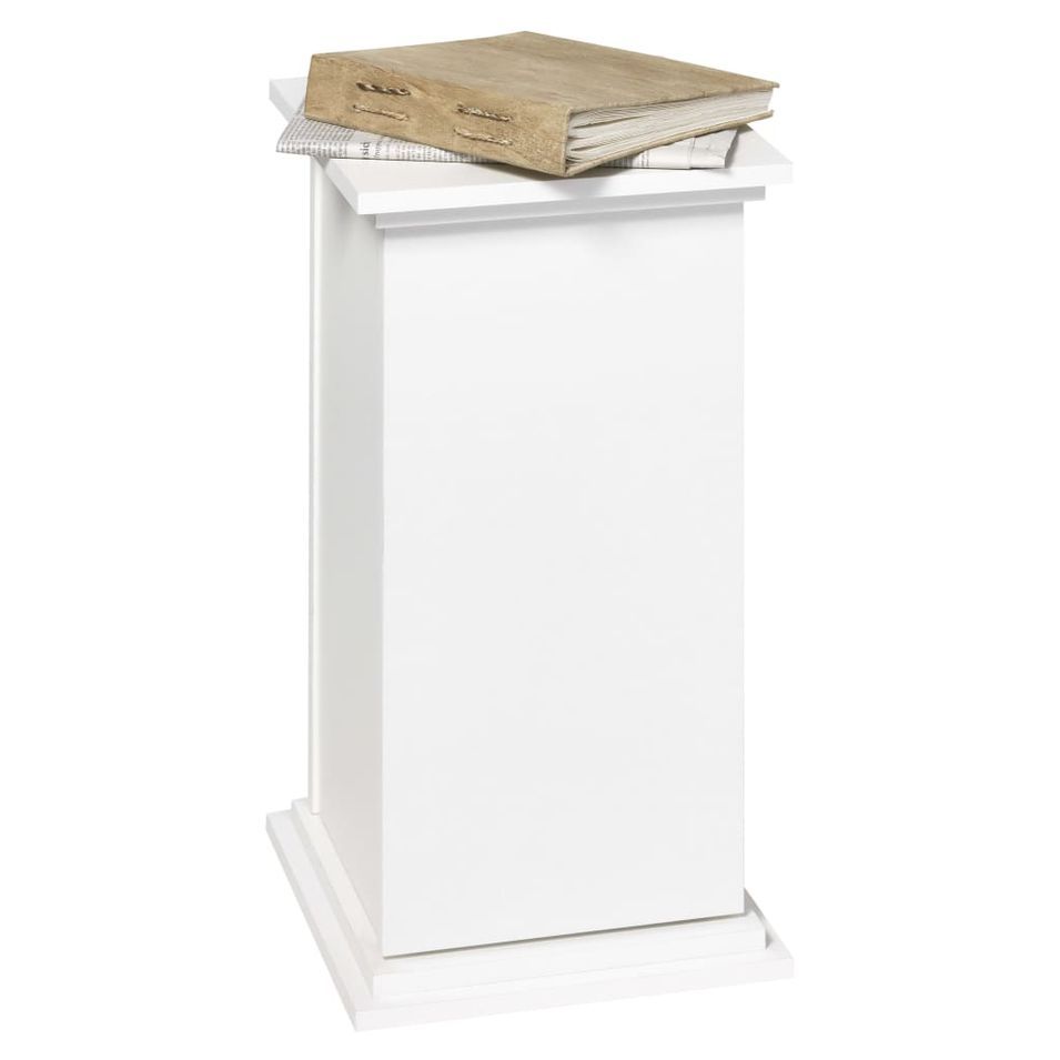 FMD Table d'appoint avec porte 57,4 cm Blanc - Photo n°1