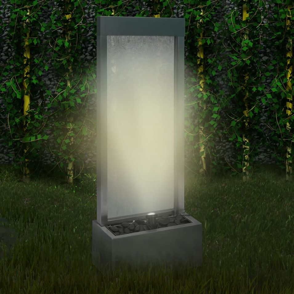 Fontaine de jardin Argenté 39x22x108,5 cm Acier inoxydable - Photo n°1