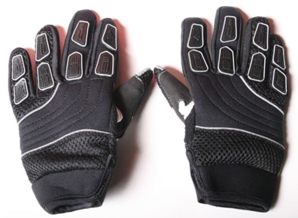 Gants de cross enfant nylon Noir - Photo n°1
