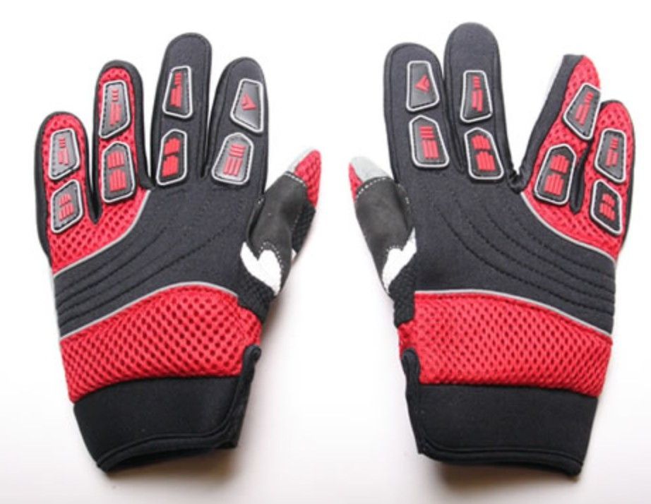 Gants de cross nylon Noir et Rouge - Photo n°1
