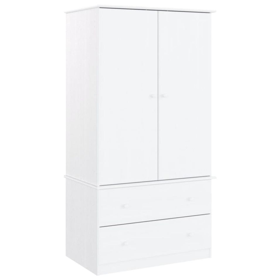 Garde-robe ALTA blanc 90x55x170 cm bois massif de pin - Photo n°1