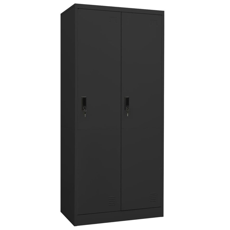 Garde-robe Anthracite 80x50x180 cm Acier - Photo n°1