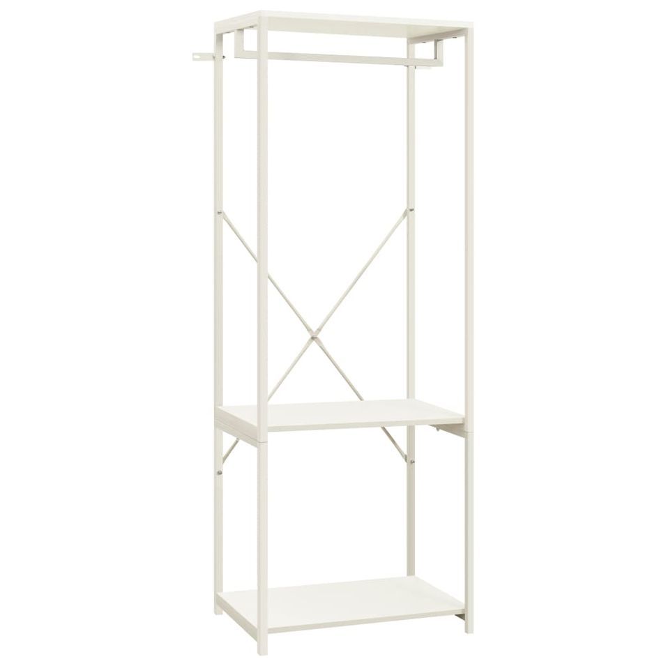 Garde-robe Blanc 60x40x167 cm Métal et aggloméré - Photo n°1