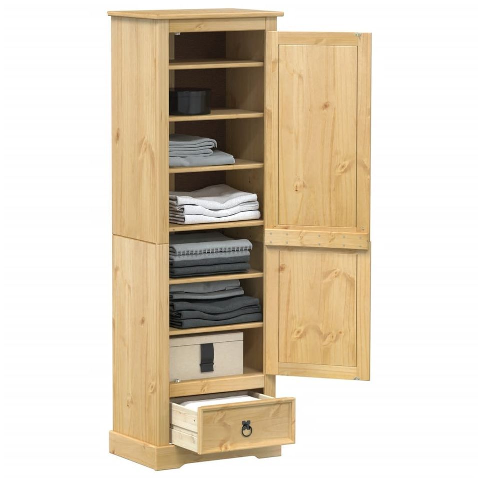 Garde-robe Corona 55x38x170 cm bois de pin massif - Photo n°1