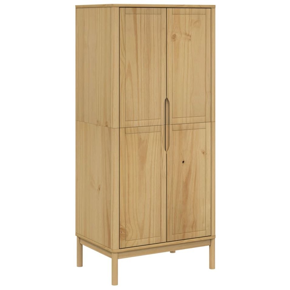 Garde-robe FLORO cire marron 77x53x171 cm bois massif de pin - Photo n°1