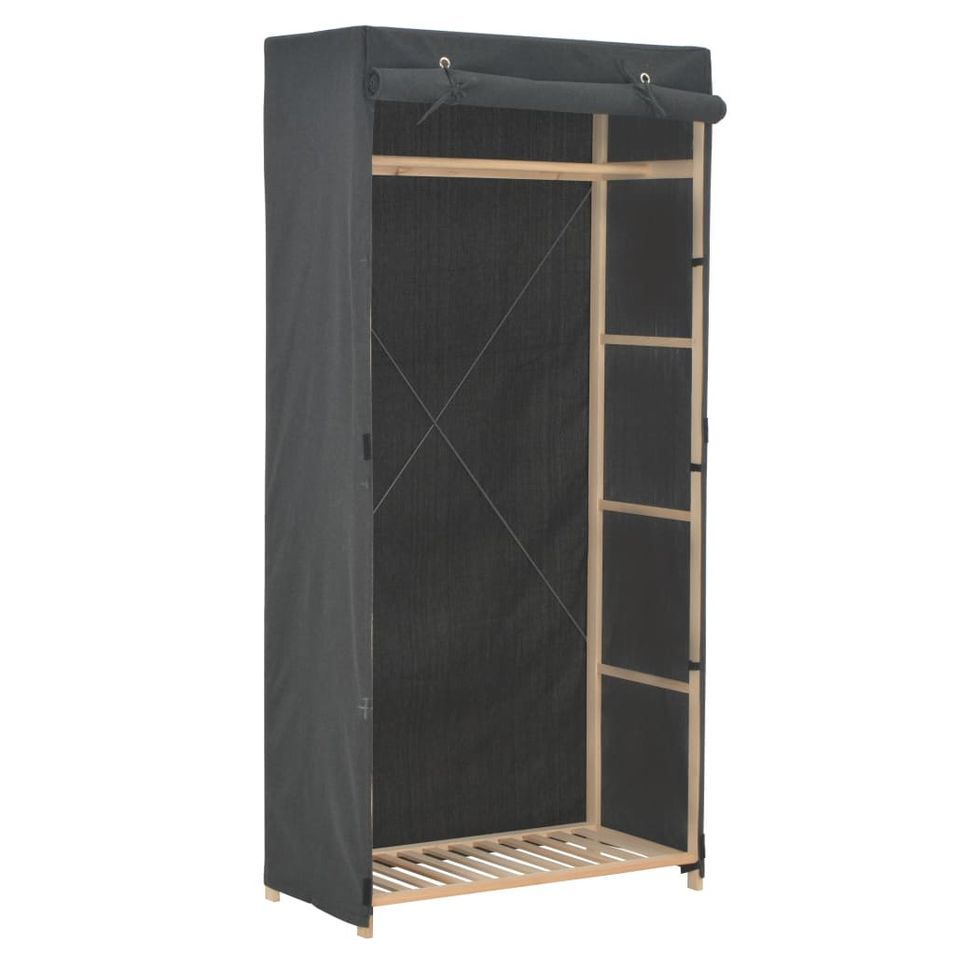 Garde-robe Gris 79 x 40 x 170 cm Tissu - Photo n°1
