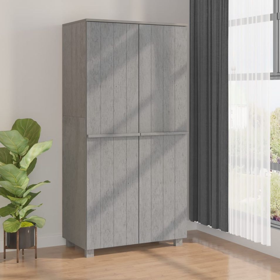 Garde-robe Gris clair 89x50x180 cm Bois massif de pin - Photo n°1