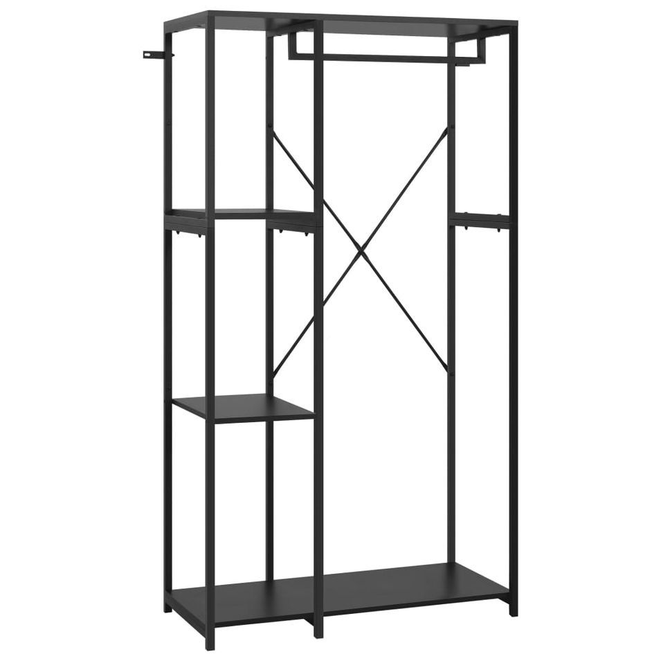 Garde-robe Noir 90x40x167 cm Métal et aggloméré - Photo n°1