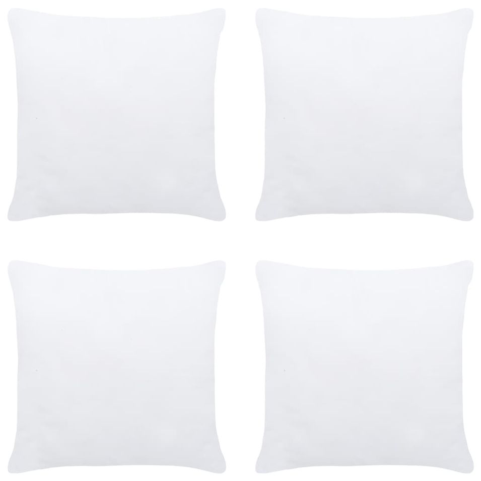 Garnitures de coussin 4 pcs 60x60 cm Blanc - Photo n°1