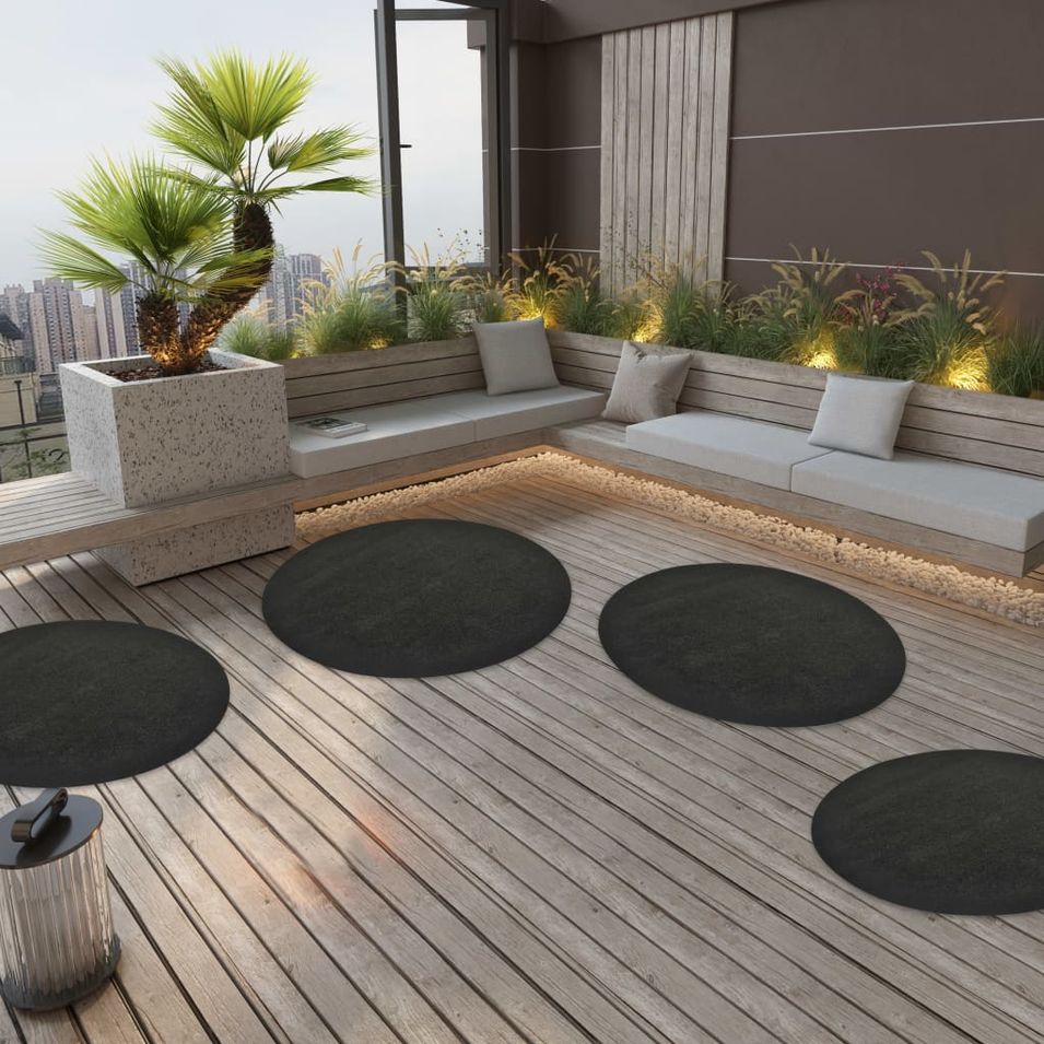 Gazon artificiel avec picots Dia.130 cm Anthracite Rond - Photo n°1