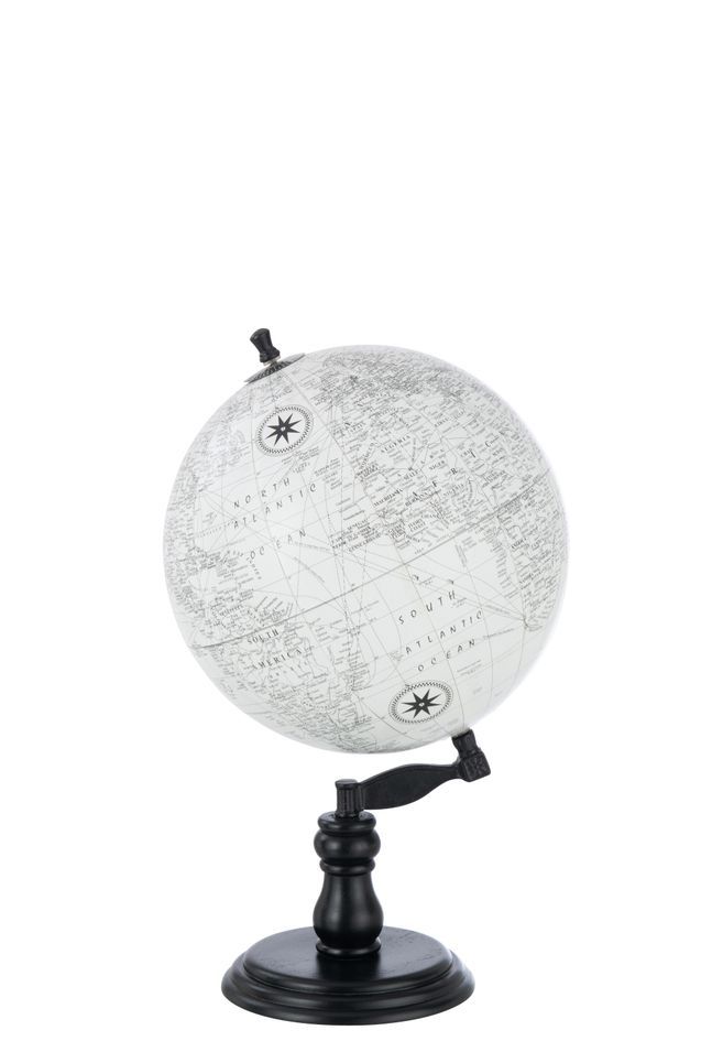 GLOBE SUR PIED BOIS GRIS/NOIR LARGE - Photo n°1