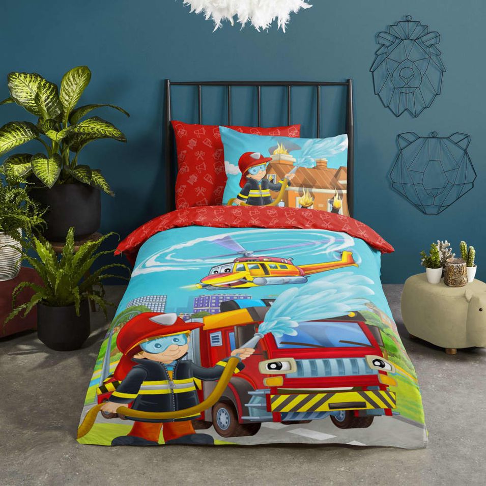 Good Morning Housse de couette pour enfants Fire 140x200/220 cm - Photo n°1