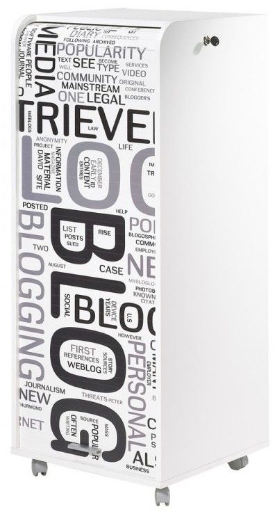 Grand caisson à rideau 3 tiroirs blanc imprimé blog Orga - Photo n°1