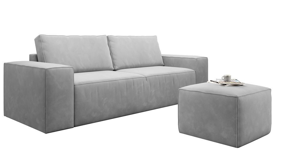 Grand canapé convertible en velours WILACE - Confort moderne et élégant - Photo n°1