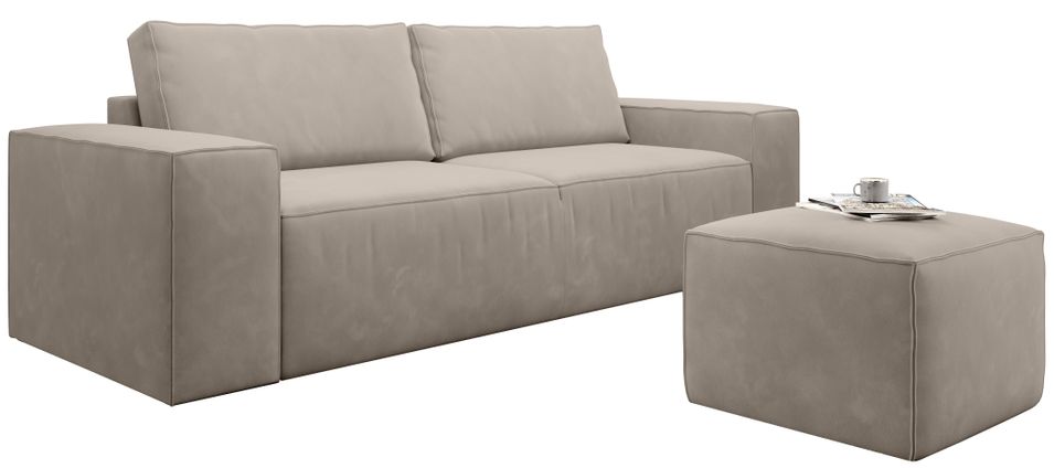 Grand canapé convertible en velours WILACE - Confort moderne et élégant - Photo n°1