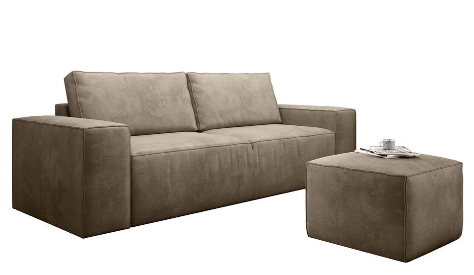 Grand canapé convertible en velours WILACE - Confort moderne et élégant - Photo n°1