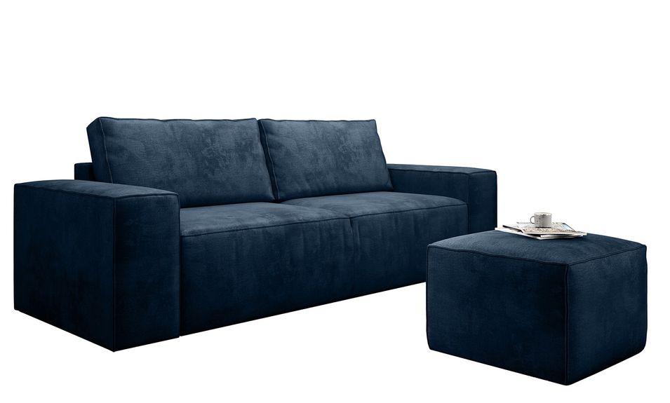 Grand canapé convertible en velours WILACE - Confort moderne et élégant - Photo n°1