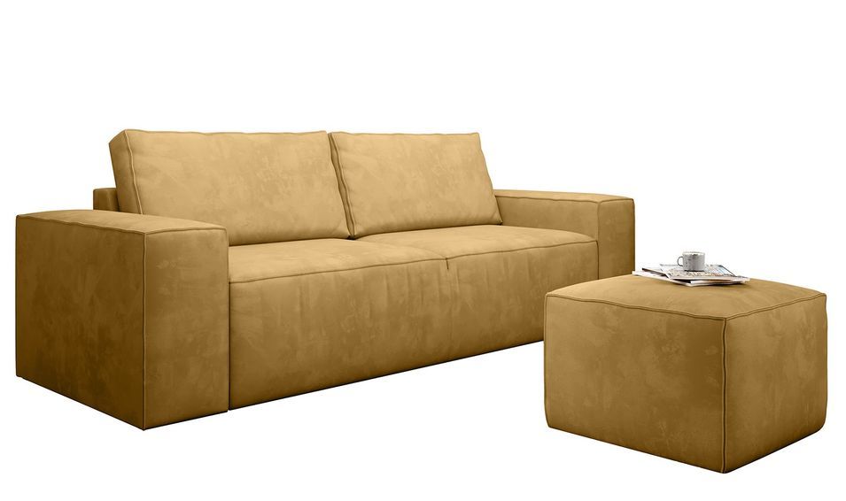 Grand canapé convertible en velours WILACE - Confort moderne et élégant - Photo n°1