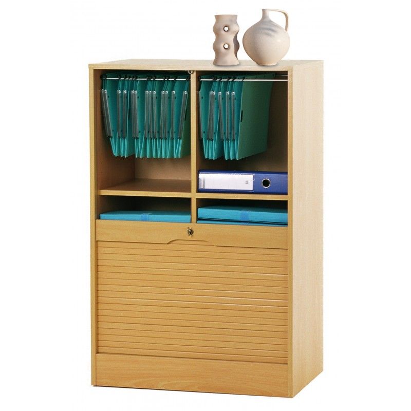 Grand classeur à rideau OFFICE 108 cm – Armoire large avec double rangement pour dossiers suspendus - Photo n°1