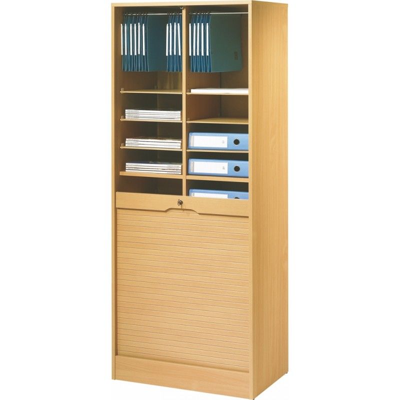 Grand classeur à rideau OFFICE 172 cm – Armoire de bureau double colonne grande capacité - Photo n°1